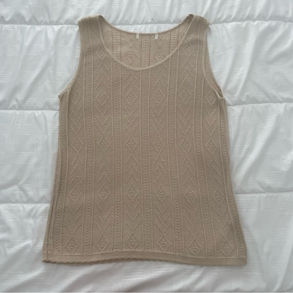 Vintage Crochet Knit Sweater Vest,‎ Size Large